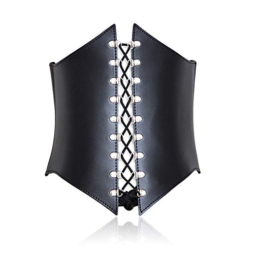 Corset gothique punk en similicuir pour femmes noir Cover