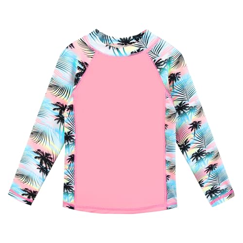 Image of BAOHULU Girls Rash Guard Swimsuit 2 Pieces Long Sleeve Bathing Suit UPF 50+ Quick Dry Beach Swimwear Size 3-14 Years