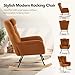 HomeEterna Nursery Rocking Chair, Upholstered Baby Fluffy Glider Rocker, Reading Chair with High Backrest, Comfy Chairs for Living Room, Bedroom, Nursing