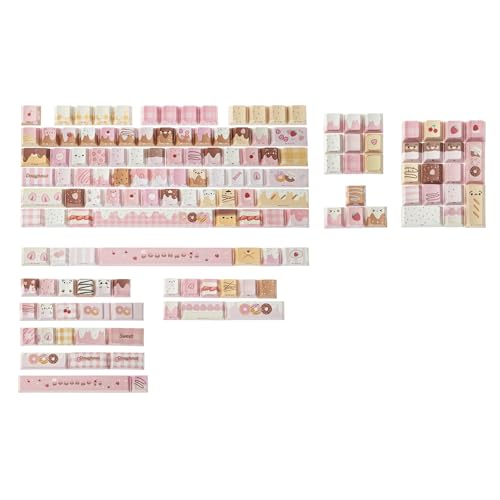 KiiBOOM Dough Fluff Keycap Set, 144/143 Keys, MOA/Cherry Profile PBT