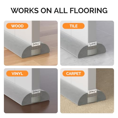 fowong Door Draft Stopper 36" Adjustable Under Door Draft Stopper Soundproofing 30 Inch to 36 Inch Triangle Noise Blocker Seal Large Gap up to 1.7", Easy to Install Grey by fowong - Image 6