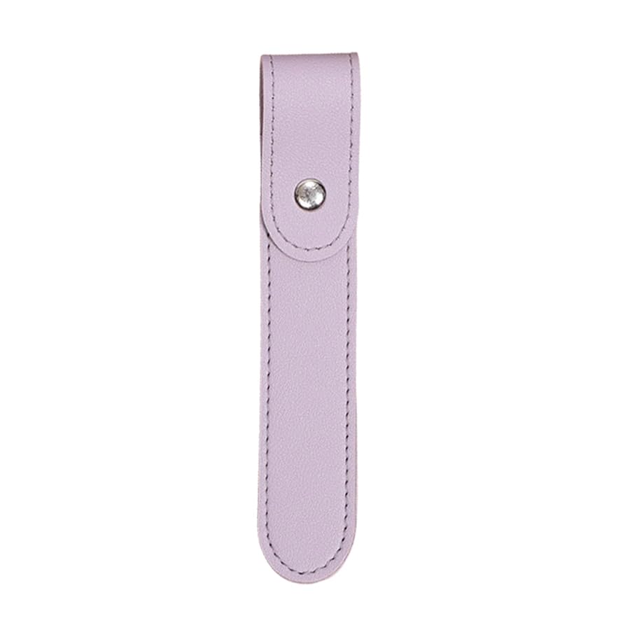 Protective Sleeve Cover for Cuticle Pusher Dead Skin Remover Tool, PU Leather Case for Nail Art Eyelash Tweezers Storage Bag (purple)