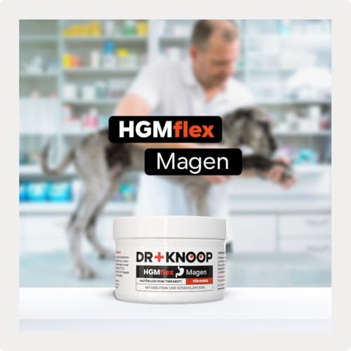 Hund Magenschutz - frisst Gras dann manchmal schaumiger weisslicher Schleim - Sodbrennen wegen Magensäure, natürlicher Säureblocker, nicht Ulmenrinde oder Heilerde - HGMflex Magen, 60 g