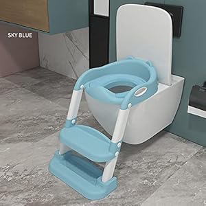 GoRIKI Pottentrainer kinderen, toiletbril kinderen met trap draagbare training potjebril met anti-slip trap armleuningen…
