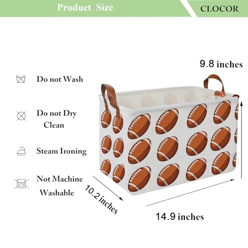 Image of CLOCOR Rectangular Storage Basket, Waterproof Storage Bin, Gift Basket(Rugby)