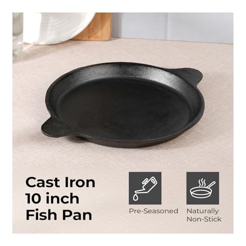 Image of Lifelong Cast Iron Frying Pan for Cooking with Handle | Pre-Seasoned Appam Pan | Large Non-Toxic Cookware, Non-Stick & Teflon Free, Durable for Easy Cooking & Cleaning | Gas & Induction Stove-Friendly