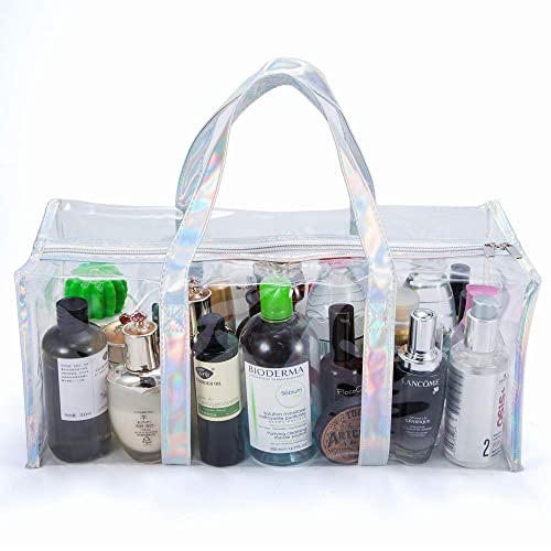 Clear Tote Bag Transparent Bag Stadium Approved Travel Gym See Through Toiletry Bag for Women3