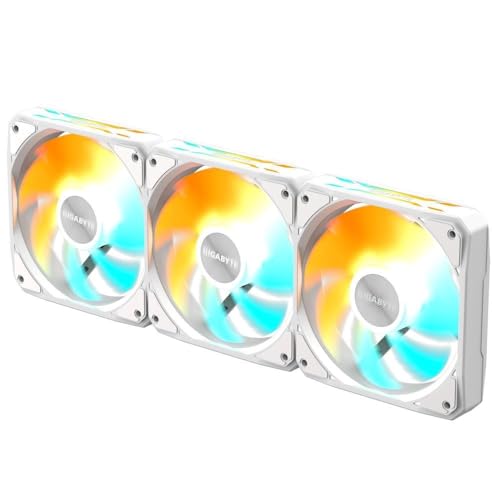 GIGABYTE GBT EZFAN1203 ICE Ventilateur de boîtier PC 120 mm | Débit d'air élevé et fonctionnement silencieux | Roulement à manchon durable | Série Ice Design noir | Compatibilité universelle 120 mm