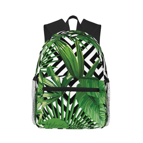 Sac à dos ordinateur portable à motif tropical noir pour voyage et travail