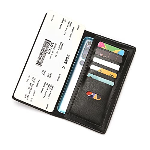 Men Wallet Vintage PU Leather Long Purse Bifold Business Coin Pocket, app.18.5*1.5*8.5cm, Black3