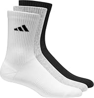 adidas Unisex CUSHIONED CREW SOCKS 6 PAIR PACK, White/Medium Grey Heather/Black, 2-3 Years – Ansicht 4
