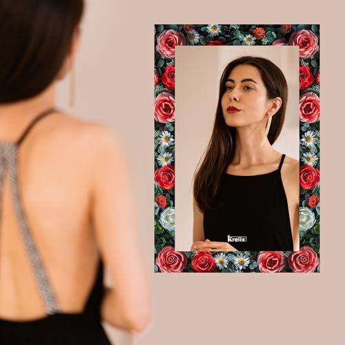 Image of KERLIX 12x18 Inch Rectangular Wall Mirror CNC Polished Finish, Modern Decorative Mirror for Bathroom, Bedroom, Living Room & Entryway