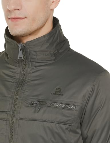 Image of Qube By Fort Collins Men's Winter Jacket - Padded Casual Jacket for Men | Full Zip High Neck Jacket with Stand Collar, Chest Zip Pocket & Side Pockets for Office, Winter Wear, Travel & Daily Use