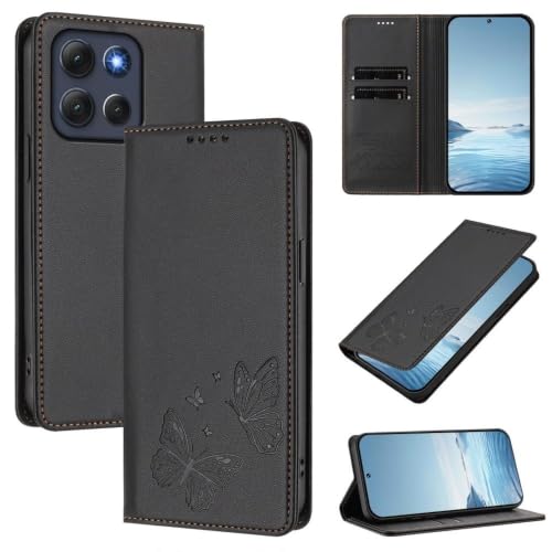 Étui compatible avec Moto G06 4G étui magnétique noir