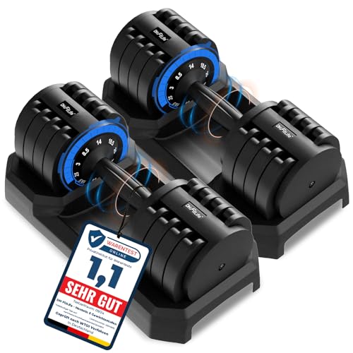 DH FitLife verstellbare Hanteln 3 bis 25 KG mit Abstellbasis für Frauen &...