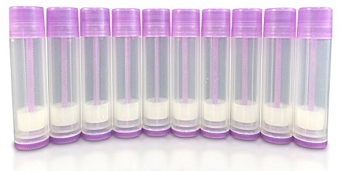 Basic Essential Bottles 25-Piece Empty Lip Balm Container Tubes, 5.5ml (3/16 oz.) - Lavender