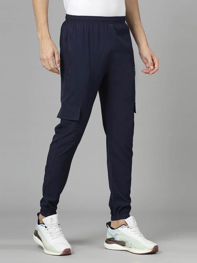 Image of Selvia Men's Crepe Full Elastic Sport Wear Slim Fit Track Pant