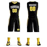 VOLLENC Personalisierte Basketball-Trikots mit individuellem Namen, ärmelloses, schweißableitendes Mesh-Jersey