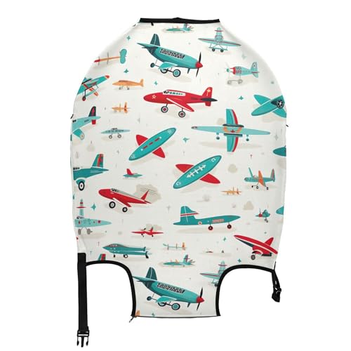 xigua Cute Travel Airplane Luggage Cover, High Stretch Fabric Zipper Closing Suitcase Protector Washable Travel Suitcase Cover Fits for 29-32 In Luggage2