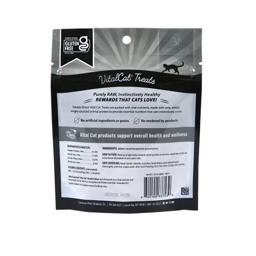 Vital Essentials Freeze Dried Cat Treats, Rabbit Bites 0.9 oz - Image 3