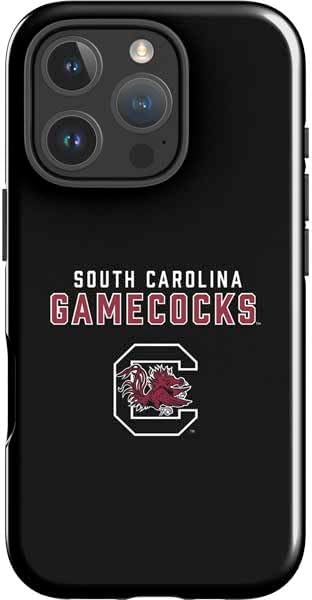 Skinit Impact Phone Case Compatible with iPhone 16 Pro - Officially Licensed University of South Carolina Gamecocks Logo Black Design