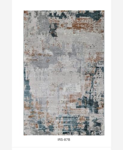 Image of 5x7 Feet (150x210 CM) Carpet for Living Room Hall & Bedroom - Olive Green Modern Abstract Geometric Silk-Touch Luxury Hotel-Style Washable Anti-Skid Turkish Area Rug