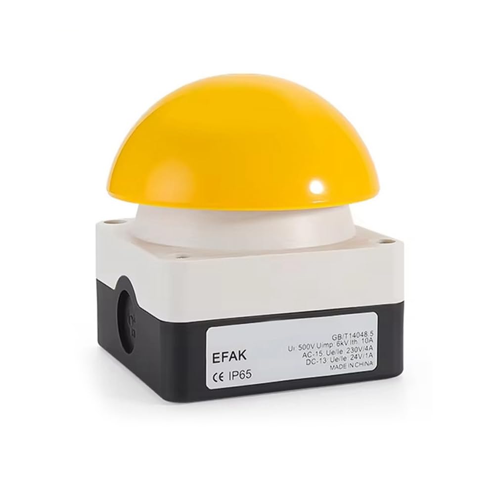 Interrupteur à Pied/Manuel IP65 EFAK à Tête Champignon, Bouton-Poussoir D'Arrêt D'Urgence, Verrouillage Automatique, Réinitialisation Automatique, Antichoc B