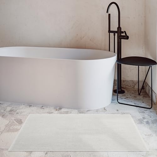 Image of Cotton Paradise 100% Cotton Turkish Bathmat Rug, Soft Absorbent Quick Dry Non Slip, 20x34 Bathmat Rug, Silver Grey