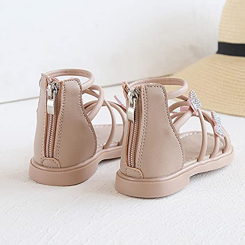 Baby Kids Gl𝐚diator Roman Leather Shoes Girls Childrens Bow Glitter Flat Non Slip Sandals Soft Comfy Summer3