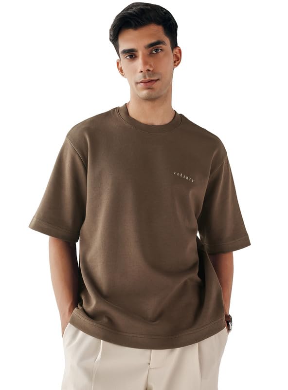 Men Casual Cotton Relaxed Fit Crew Neck T-Shirt-image-2