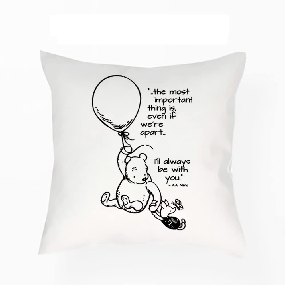 Getagift i'll always be with you The Pooh Quote Birthday Secret Santa Chritmas Home Décor, Satin Throw Pillow/Cushion. (Satin Cushion Cover With Insert)