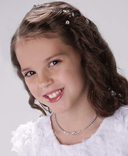 Image of Cherished Moments .925 Sterling Silver Child's CTR Bracelet or Necklace for Girls with Simulated Pearls and Crystals (5-12 years)