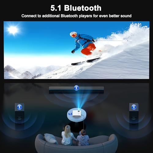 Image of 1500 ANSI Smart Projector, HOMPOW 4K Projector with WiFi and Bluetooth, Mini Projector, Built-in Streaming System, Projector with Apps, Outdoor Projector, Home Projector for iOS /Android