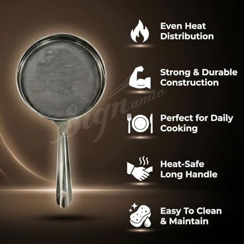 Image of Signamio Gas Griller for Home - Phulka Grill for Gas Stove, Roti Jali, Papad Jali, Pulka Grill, Gas Roaster - Ideal Kitchen Tool for Perfect Phulka Roti and Crispy Papad - 36x20 cm