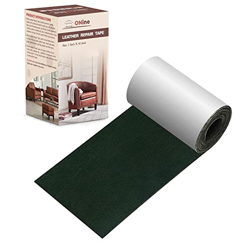 Image of Leather Repair Tape 3X60 inch Patch Leather Adhesive for Sofas, Car Seats, Handbags, Jackets,First Aid Patch (Blackish Green)