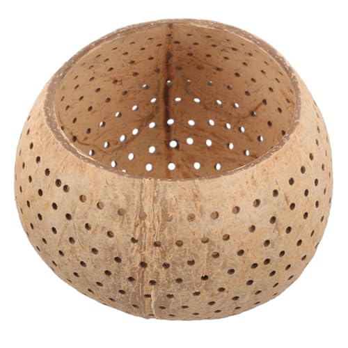 ERINGOGO Hollow Storage Candle Holder Bowl Decorative Coconut Shell Design for Desktop Use Chic Tabletop Accent Rustic Style Candle Bowl Snack Storage Unique Present Idea