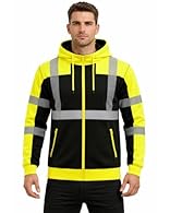 Visibility & Safety - Stay visible during work with 4” reflective striping hi vis safety zipper sweatshirt hooded design that supports visibility in low light and outdoor conditions. This high visibility workwear hoodie for construction workers is us...