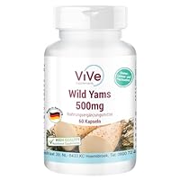 Yamswurzel-Extrakt 500 mg - 60 Kapseln Wild Yams mit 20% Diosgenin- hochdosiert und vegan - Dioscorea villosa | Qualität aus Deutschland von ViVe Supplements