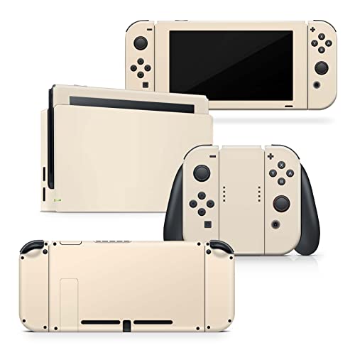 Tacky Design Classic Pastel Solid Color, Brown, Cream and Beige Skin Compatible with Nintendo Switch, Skin Vinyl 3m Stickers Moon Full wrap Cover (Beige)