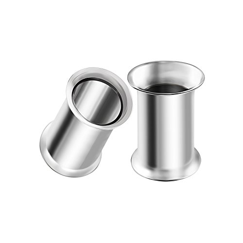 Pair of 316L Surgical Steel 2g Gauge 6mm Double Flared Piercing Jewelry Stretcher Ear Plug Earring Lobe Tunnel BG0097