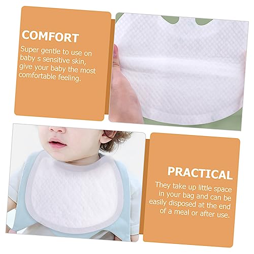30Pcs Disposable Bibs for Newborns Soft Non Woven Bibs for Drooling Feeding Teething Easy to Carry Discard3
