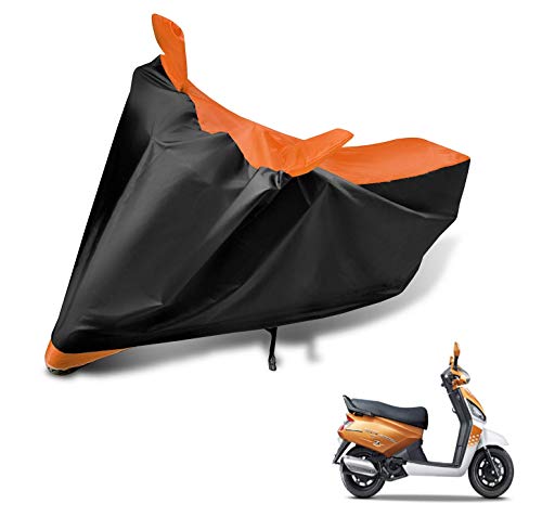 Image of Auto Hub Scooty Cover Compatible with Gusto with Mirror Pocket, Dustproof, Heat Resistant, Triple Stitched, Gusto Scooty Cover- Black, Orange
