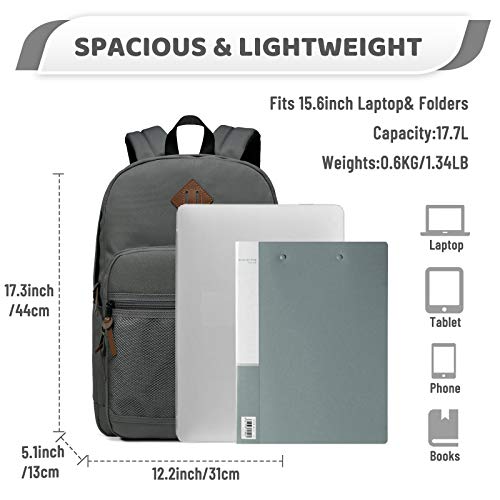 Rugzak Schoolrugzakken, VASCHY Mannen Vrouwen Ultralichte Schoolrugzak Tieners voor 15,6-inch laptop Middelbare School… - Image 6