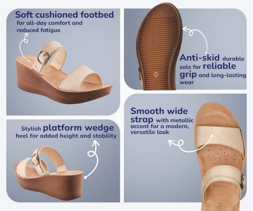 Image of puntoblu Cushion Comfort Designer Platform Heels for Women | Comfortable Padded Footbed | Anti-Skid & Durable Wedge Heel Slippers for Girls | Ideal for Casual, Party & Ethnic Wear