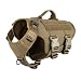 ICEFANG Tactical K9 Operation Harness,Working Dog MOLLE Vest,Hook and Loop Panel for ID Military Morale Badge Patch,Bar-tacked Reinforced Handle,No Pulling Front Clip (M (25"-31" Girth), Coyote Brown)