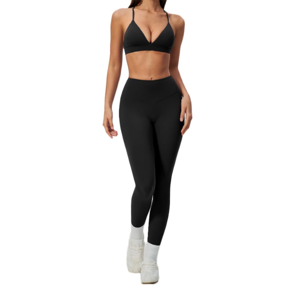 Reggiseno Sport Coppa Triangolare + Leggings Yoga Vita Alta