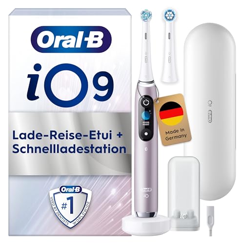 Oral-B iO Series 9 Elektrische Zahnbürste — Electric Toothbrush, Inkl. 2 Aufsteckbürsten, Lade-Reise-Etui, Schnellladest...