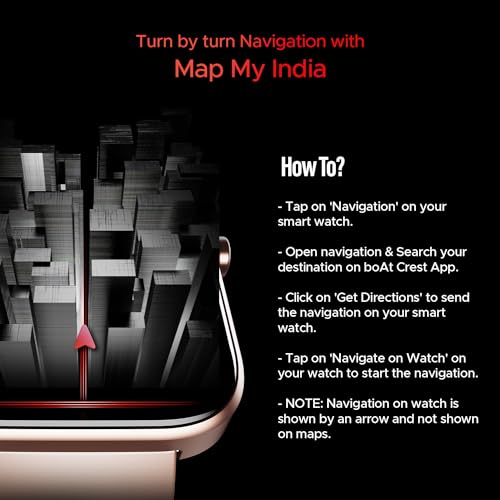 Image of boAt Storm Call 3 w /Turn-by-Turn Navigation, 1.83 inch (4.6 cm) HD Display, Bluetooth Calling, Crest+ OS, QR Tray, Watch Face Studio, Coins, Emergency SOS Smart Watch for Men & Women(Cherry Blossom)