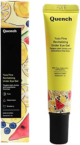 QUENCH BOTANICS Vitamin C Revitalizing Under Eye Gel with Yuzu Lemon Extracts | Instantly Brightens Under Eye | Reduces Dark Circles, Puffiness & Fine Lines | Made in Korea (15ml)