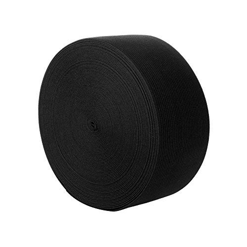 Elastic Bands Spool Sewing Band Flat 12Yards (Black, 2 inch)